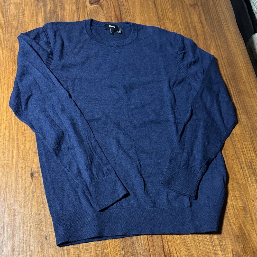 Theory Men's Navy Crewneck Sweater